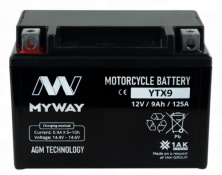 MYWAY YTX9-BS AGM (9 A/h), 125A L+