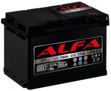 Аккумулятор ALFA Hybrid (77А/ч) 740A, R+