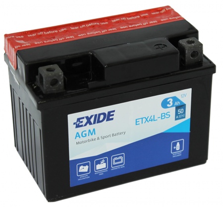 Аккумулятор Exide ETX4L-BS 3 А/ч, 50А R+