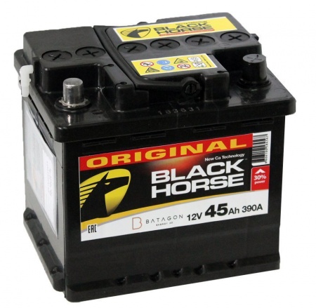 Аккумулятор Black Horse (45 А/ч) 390A R+