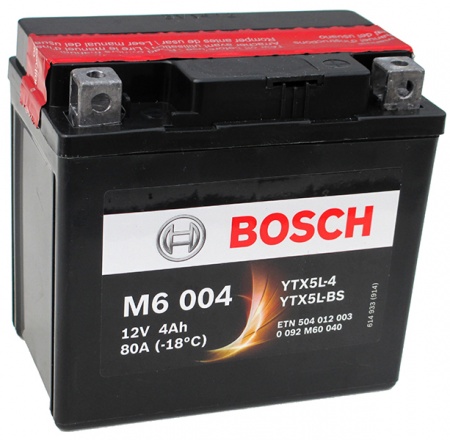 Аккумулятор Bosch M6 004 AGM YTX5L-4/YTX5L-BS 504 012 003 4 А/ч