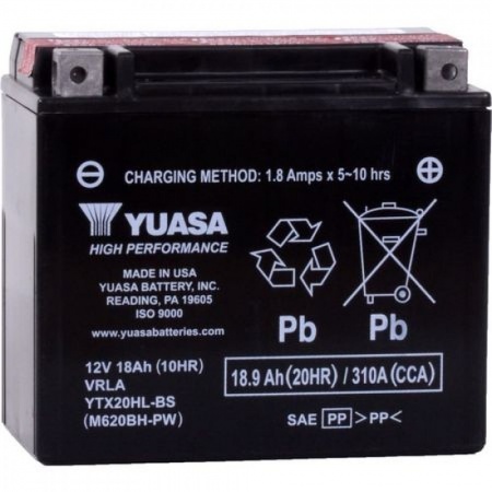 Аккумулятор Yuasa YTX20H-BS 18А/ч, 310A L+