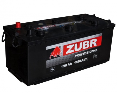 Аккумулятор ZUBR Professional МАЗ под болт 190 А/ч, 1150А R+