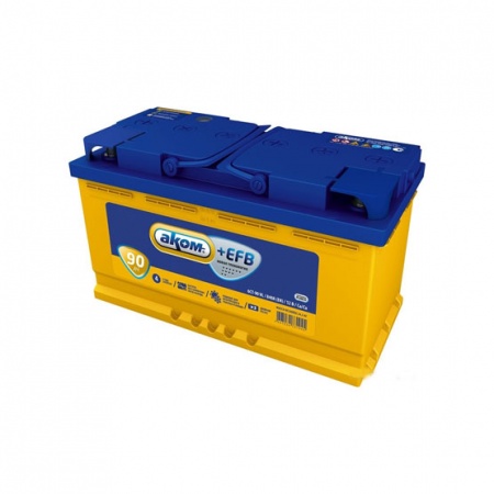 Аккумулятор AKOM EFB 6CT-90 Евро 840A R+