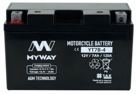 MYWAY YT7B-4 AGM (7 A/ч) 120A L+