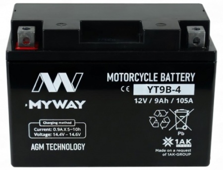 MYWAY YT9B-4 AGM (9 A/ч) 105A L+
