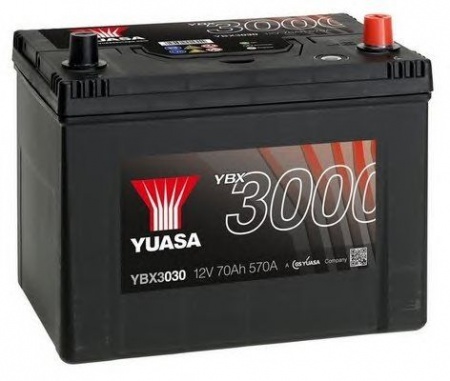 Аккумулятор YUASA Asia (70 А/ч) 570A R+ (YBX3030)