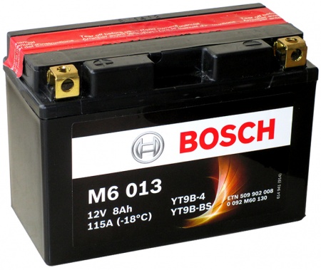 Аккумулятор Bosch M6 013 AGM YT9B-4/YT9B-BS 509 902 008 8 А/ч