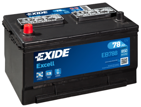 Аккумулятор Exide Excell EB788(78 А/ч) L, 850A JIS