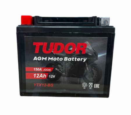 TUDOR YTX12-BS (12 A/ч) 150A L+