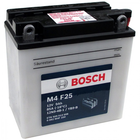 Аккумулятор Bosch M4 F25 12N9-4B-1/YB9-B 509 014 008 9 А/ч