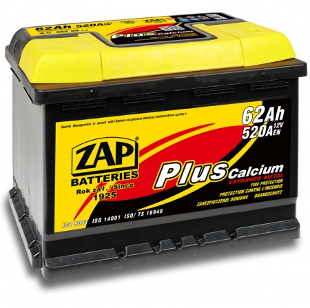 Аккумулятор Zap plus 562 59 ( 62 А/ч ) 520A