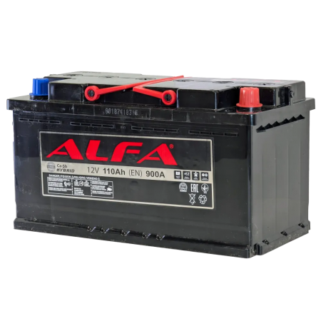 Аккумулятор ALFA Hybrid (110А/ч) 900A,R+