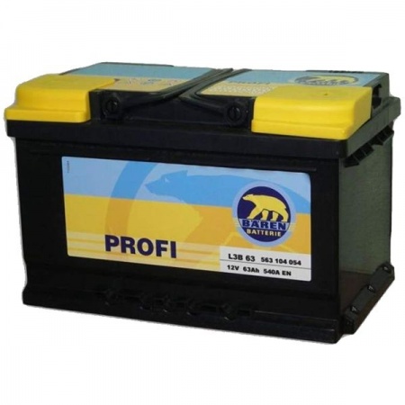 Аккумулятор Baren Profi 63 А/ч 540А