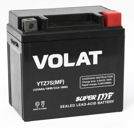 Аккумулятор VOLAT YTZ7S-BS (MF) AGM (6 А/ч) 100A R+