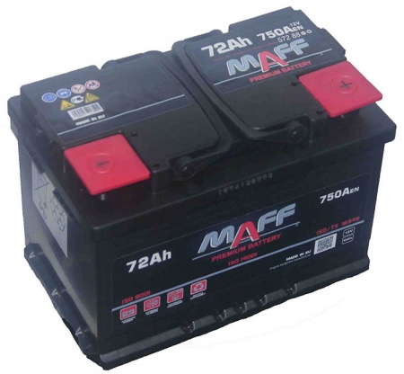 Аккумулятор MAFF Premium (72 А/ч) 750А R+