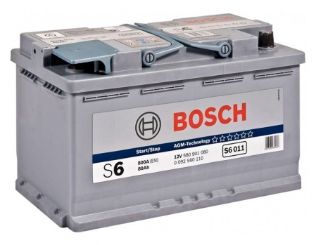 Аккумулятор Bosch S6 011 AGM 80 А/h, 800А (580 901 080)