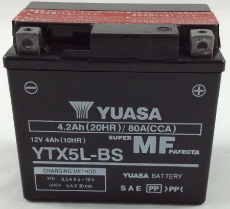 Аккумулятор Yuasa YTX5L-BS 4А/ч, 80A R+