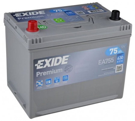 Аккумулятор Exide Premium EA755 (75 А/ч) 630A