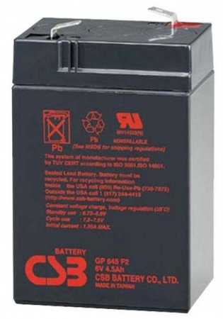 Аккумулятор ИБП CSB GP645 6V/4.5 А/ч,