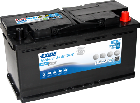 Аккумулятор EXIDE AGM Dual EP800 95 А/ч, 850A R+