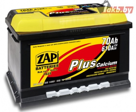 Аккумулятор Zap Plus 570 38 (70 А/ч) 610A R+