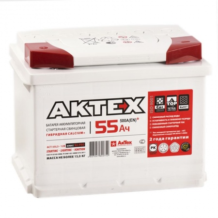 Аккумулятор AKTEX 55Ah, 460А