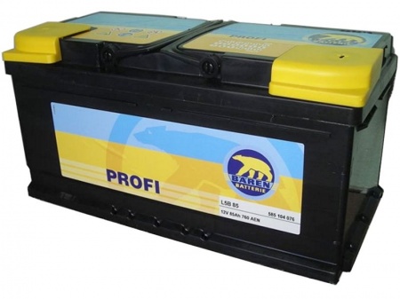 Аккумулятор Baren Profi (85 А/ч) 760А R+ 7905697
