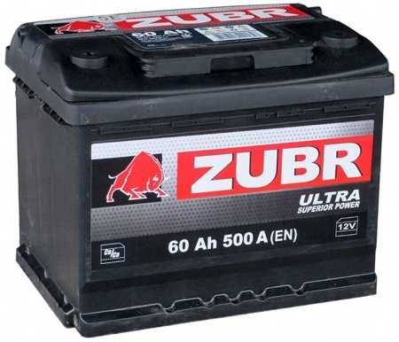 Аккумулятор Zubr ULTRA 60 А/ч, 500А L+